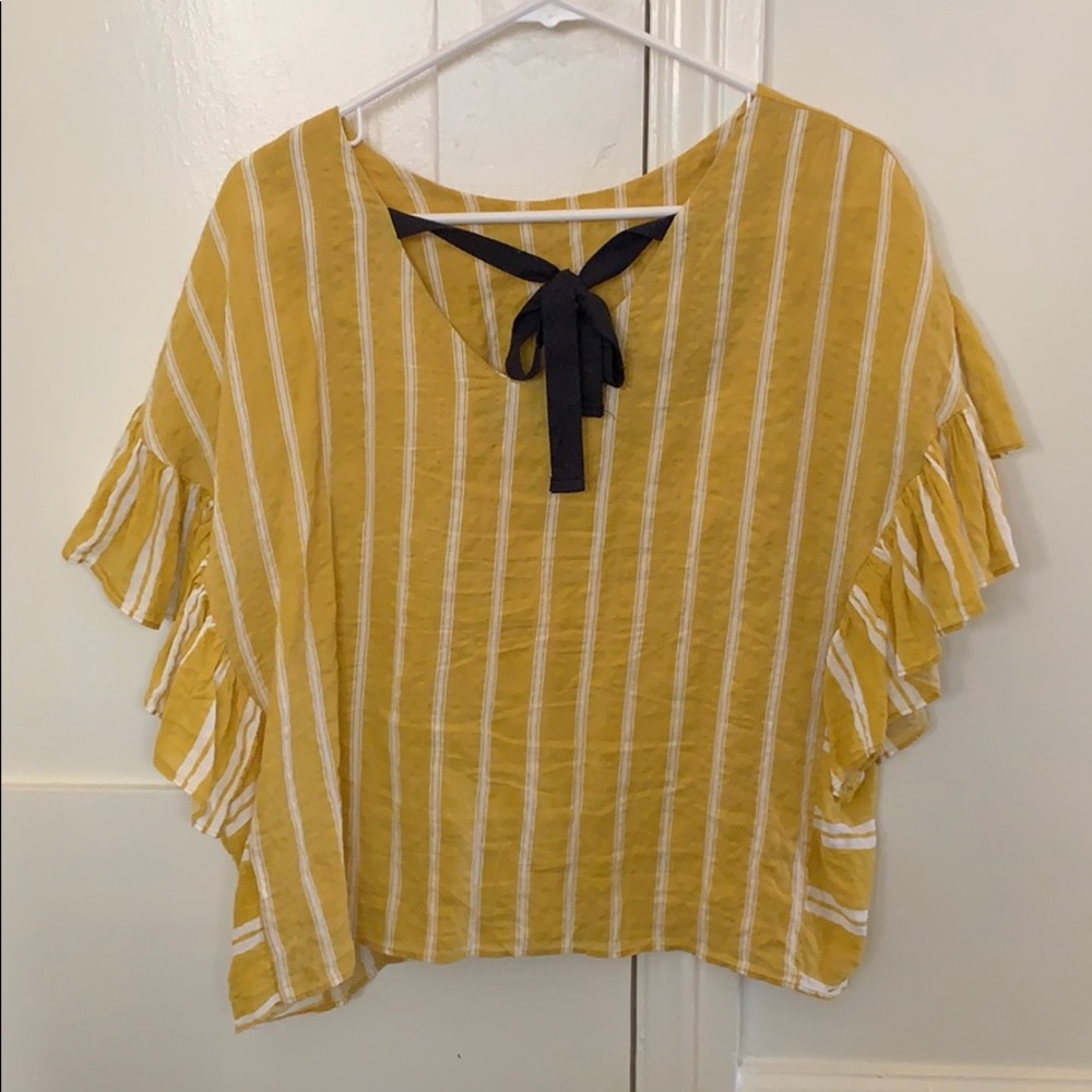 Yellow Flow-Sleeve Top